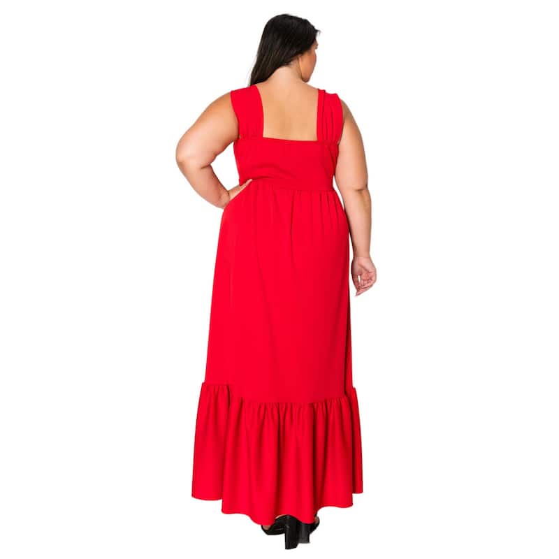 L I V D Plus Size Angelika Ruffled Hem Maxi Dress
