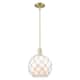 Option Antique Brass / White Glass with White Rope