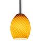 preview thumbnail 4 of 4, Access Lighting Brandy FireBird - E26 LED Rod Pendant - Oil Rubbed Bronze Finish - Amber FireBird Glass Shade