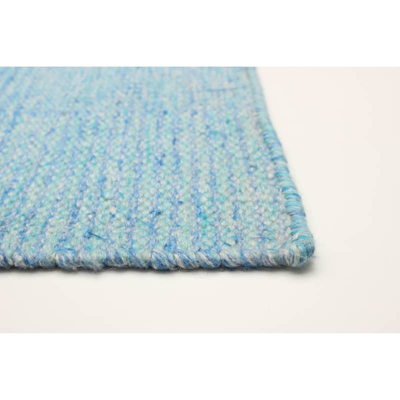 ECARPETGALLERY Flat-Weave Ankara FW Sky Blue Wool Kilim - 5'0 x 8'2