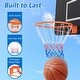 preview thumbnail 5 of 7, Gymax 15'' Basketball Rim Wall Door Mounted Basketball Hoop w/ All