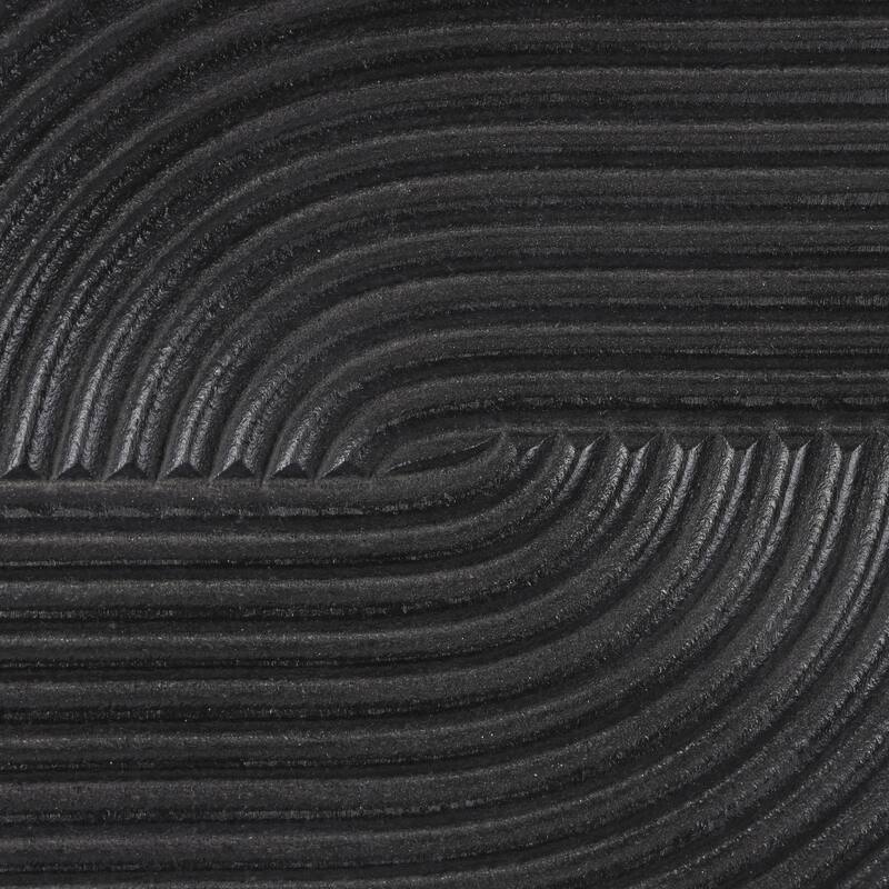Wooden Geometric Handmade Carved Panel Home Wall Decor with Looped Sand Art Design- Black or White - CosmoLiving by Cosmopolitan