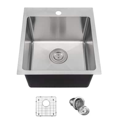 MR Direct T1717 Topmount 3/4-Inch Radius Kitchen Sink, Grid, and Basket Strainer