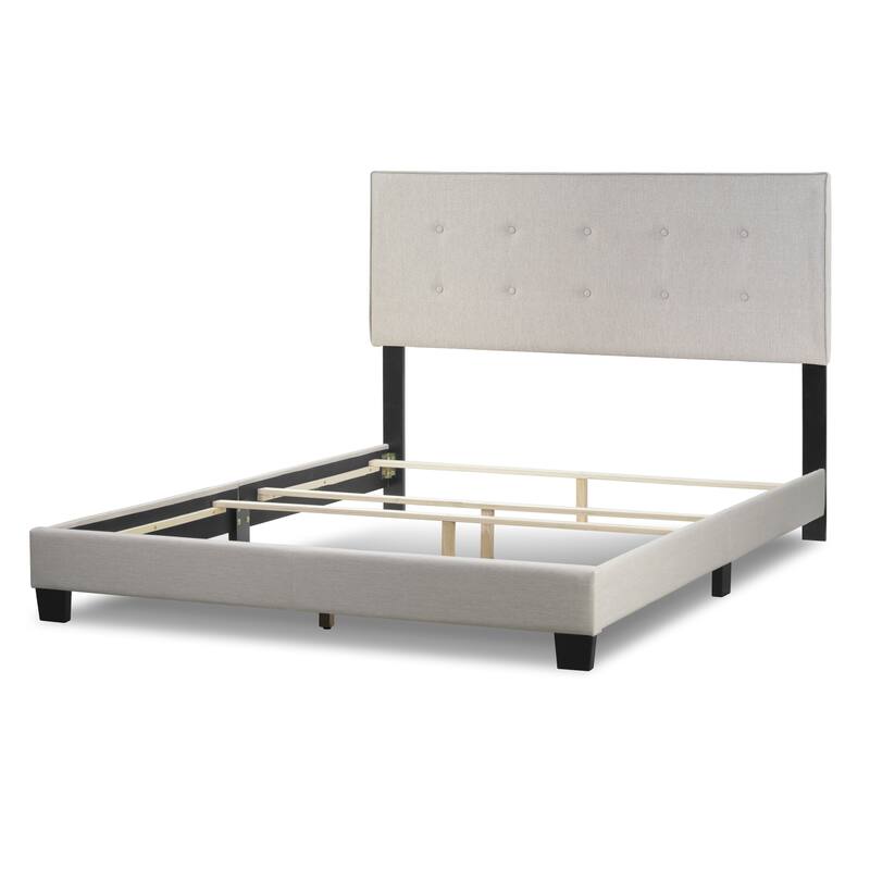 Auryon Fabric Queen Bed with Button Tufting