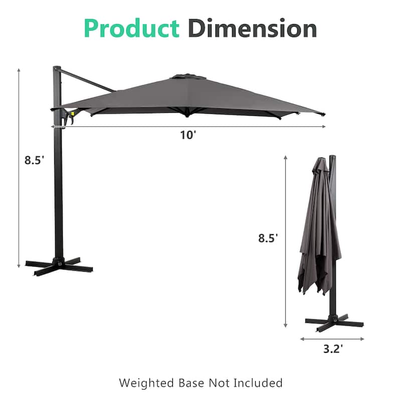 Big 10ft Square Cantilever Umbrella
