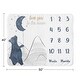 preview thumbnail 4 of 4, Woodland Bear Boy Girl Baby Monthly Milestone Blanket - Neutral Navy Blue Grey Gold Black Celestial Moon Star Watercolor Forest