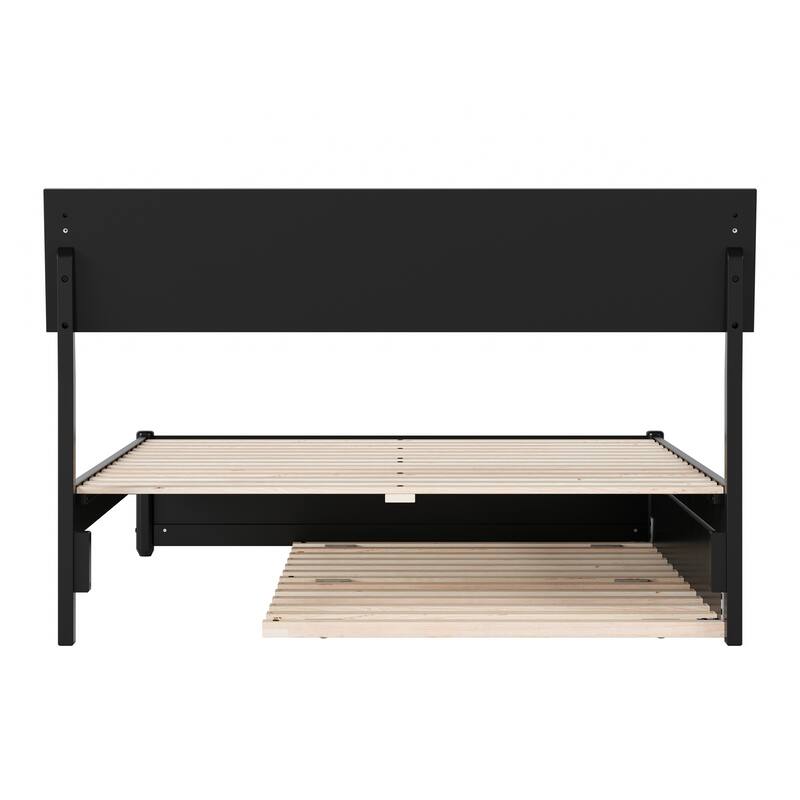 Norla Wood Platform Bed with Trundle