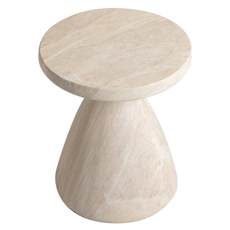 Dune 17-Inch Round Side Table in Fiberstone Accent End Table for Indoor and Outdoor Patio Use