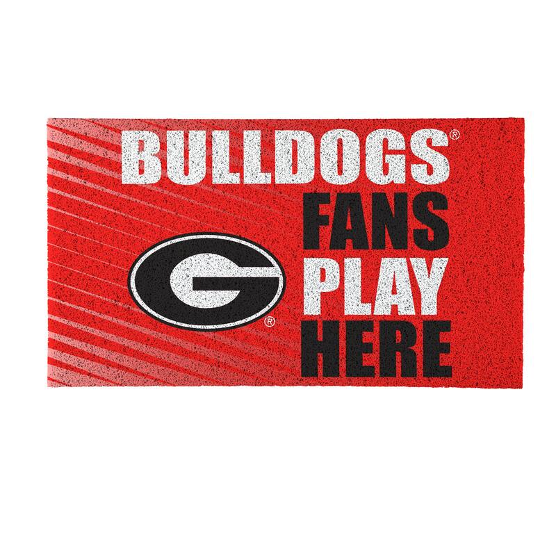 28 in. x 16 in. University of Georgia "Fans Play Here" PVC Door Mat