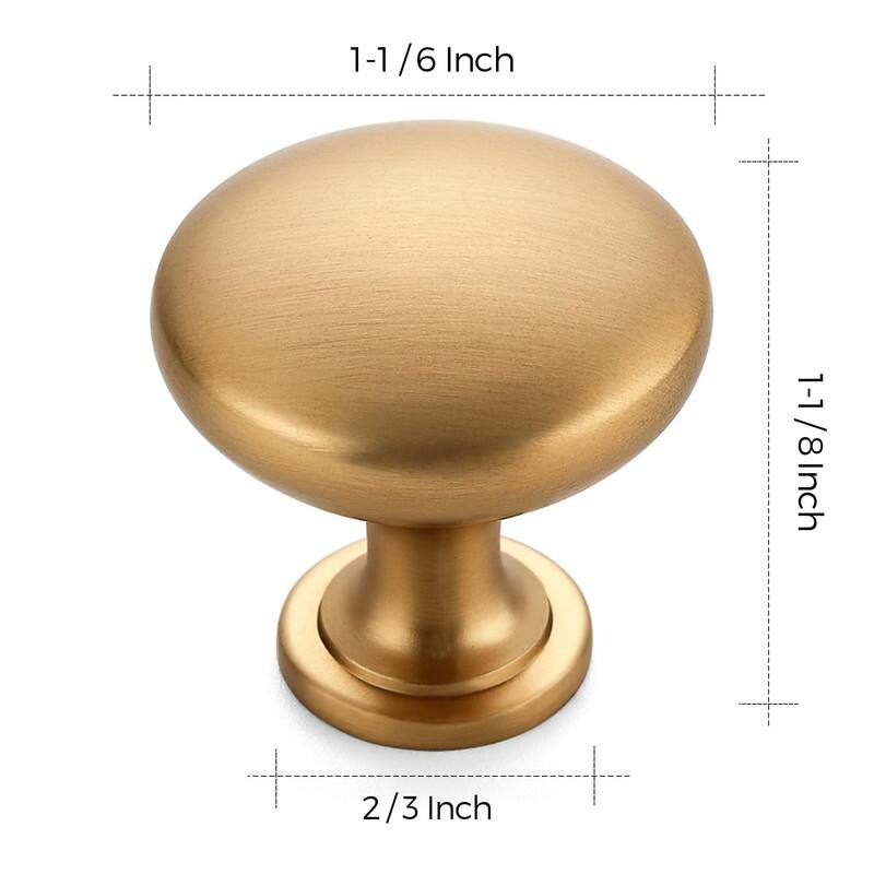 30 Pack Round Zinc Cabinet Knobs - 1.17"L x 1.13"W