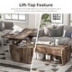 preview thumbnail 9 of 14, Furniture of America Rere Rustic 41-inch Wood 2-Shelf Lift-top Coffee Table