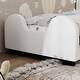 preview thumbnail 15 of 18, Twin Size Upholstered Platform Bed with Guardrail