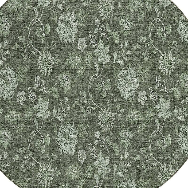 HomeRoots Floral Transitional Rectangle Outdoor Rug
