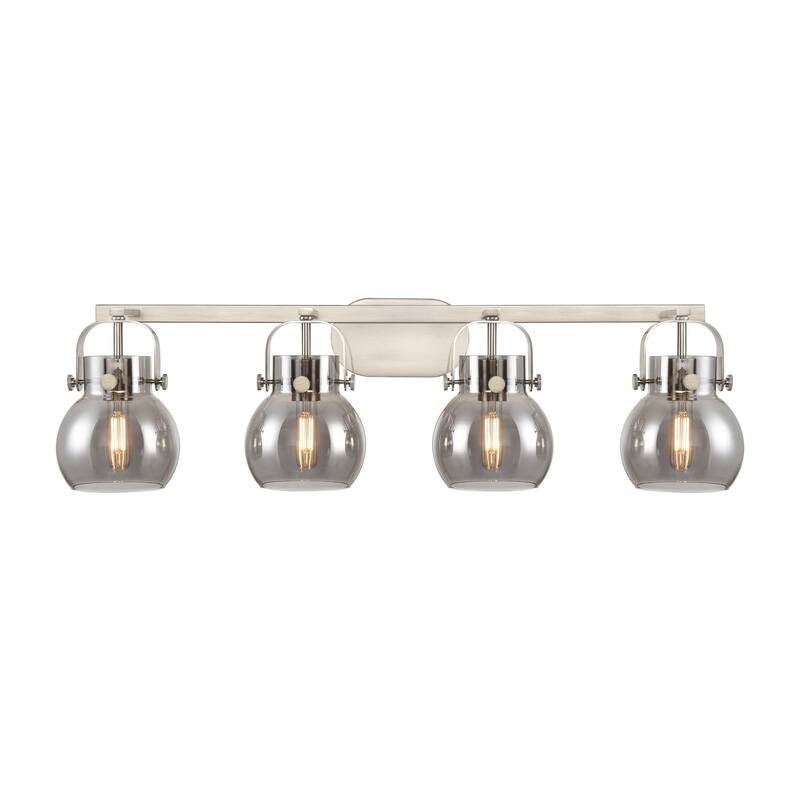 Innovations Lighting Pilaster II Sphere - 4 Light 6" Wall-Mounted Bath Vanity Light.