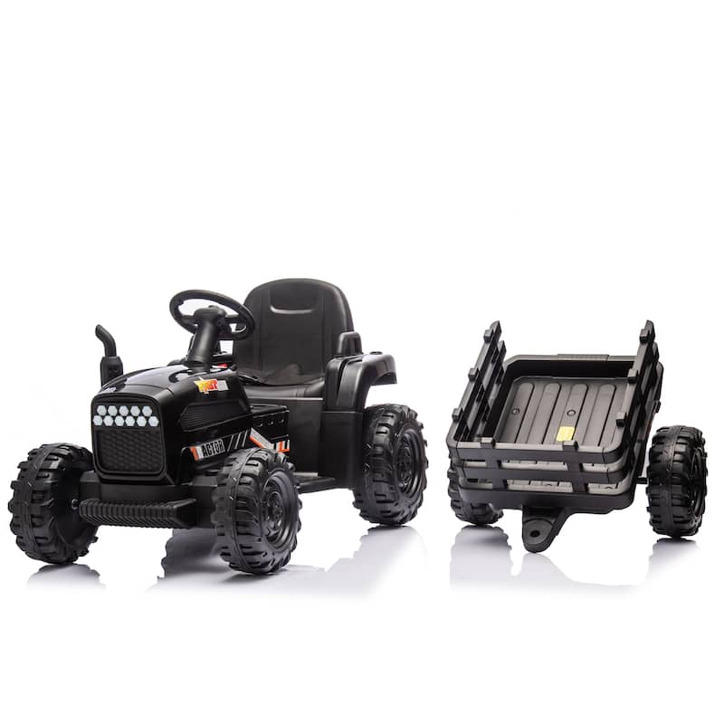 Ride on Tractor,Trailer,24VBattery Powered Electric Toy,200w*2motor 1.86-4.97MPH,Remote Control,3 speed adjustable,LED,safe belt
