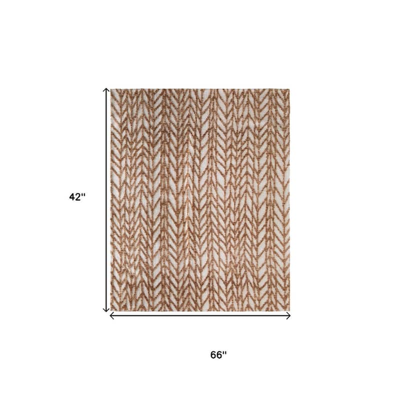 HomeRoots Chevron Bohemian Rectangle Area Rug