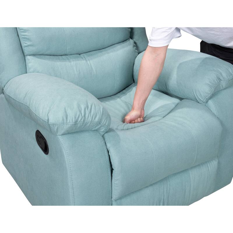 Q-Max Manual Recliner Chair with Overstuffed Cushions for Bedroom and Living Room Reclining Single Sofa Chair