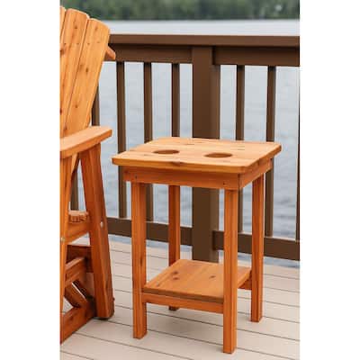 American Furniture Classics Natural Red Cedar Balcony Height Side Table - 28.75 H x 16 W x 17.75 D