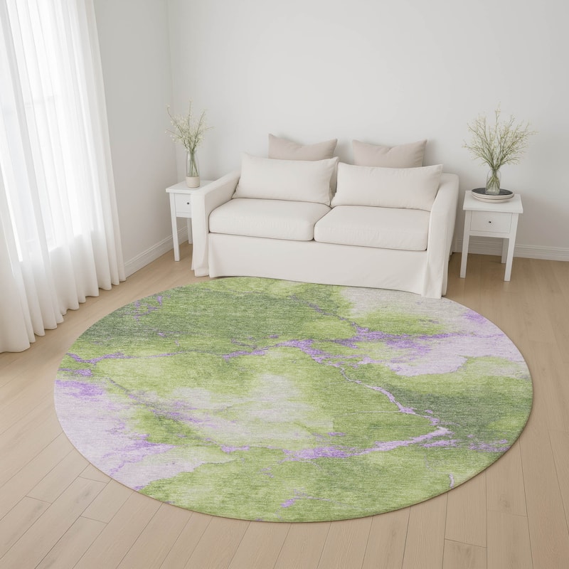 Premium Washable Super Soft Contemporary Mayfield Rug - Aloe - 8' x 8'