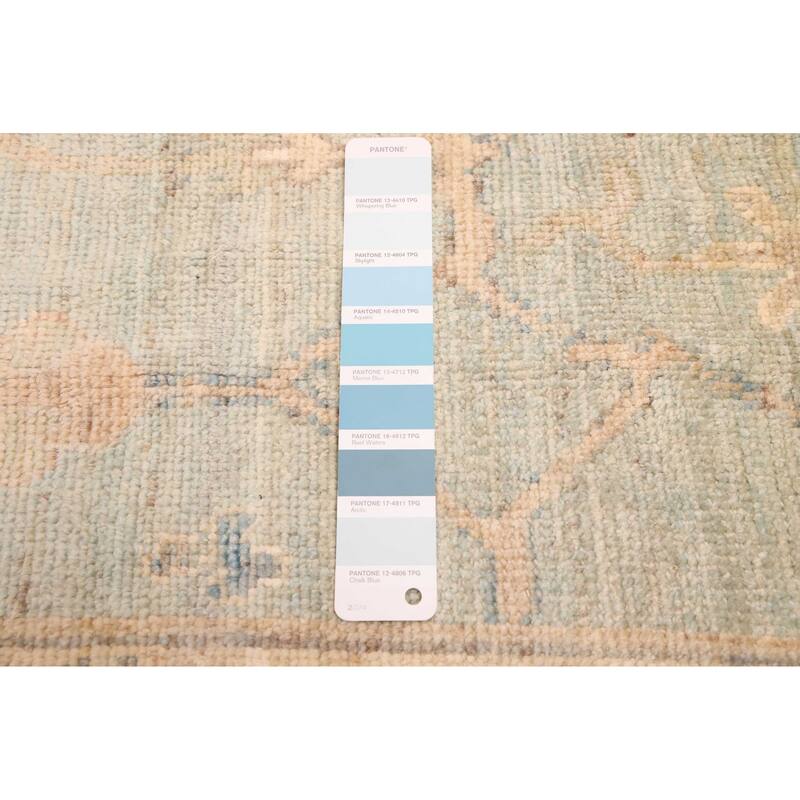 ECARPETGALLERY Hand-knotted Peshawar Oushak Light Blue Wool Rug - 7'11 x 10'0