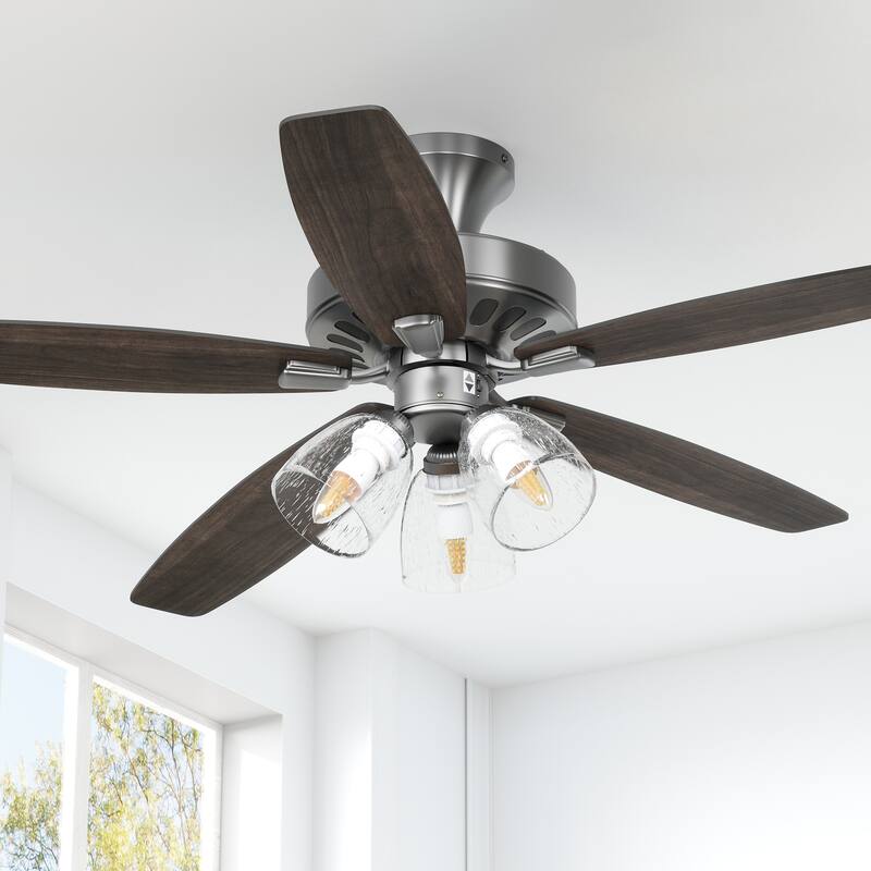 Moasis 52" Faux Wood 5-Blade Low Profile Ceiling Fan with Remote