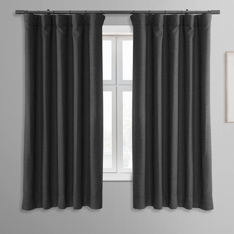 Exclusive Fabrics Bellino Room Darkening Curtain (1 Panel) - 50 x 63 - Smoked Truffle