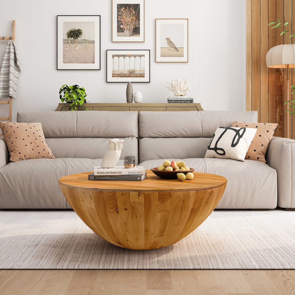 35.43"Vintage Style Bucket Shaped Coffee Table