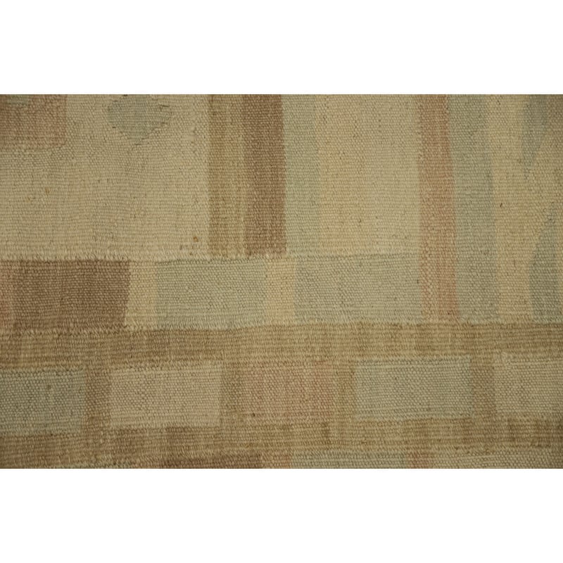 Hand Woven Oriental 100% Wool Carpet Southwestern Tribal Green Kilim Area Rug - 8' 5'' X 5' 2''