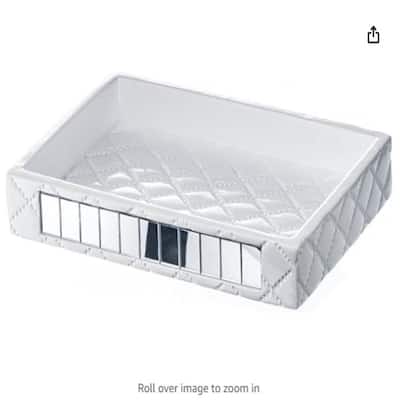 Creative Scents Quilted Mirror White Soap Dish