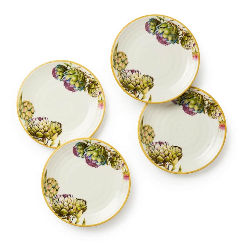 Certified International Verdura 6" Canape/Luncheon Plates,Set of 4 - 6'' W x 6'' D x 0.75'' H