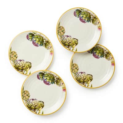 Certified International Verdura 6" Canape/Luncheon Plates,Set of 4 - 6'' W x 6'' D x 0.75'' H