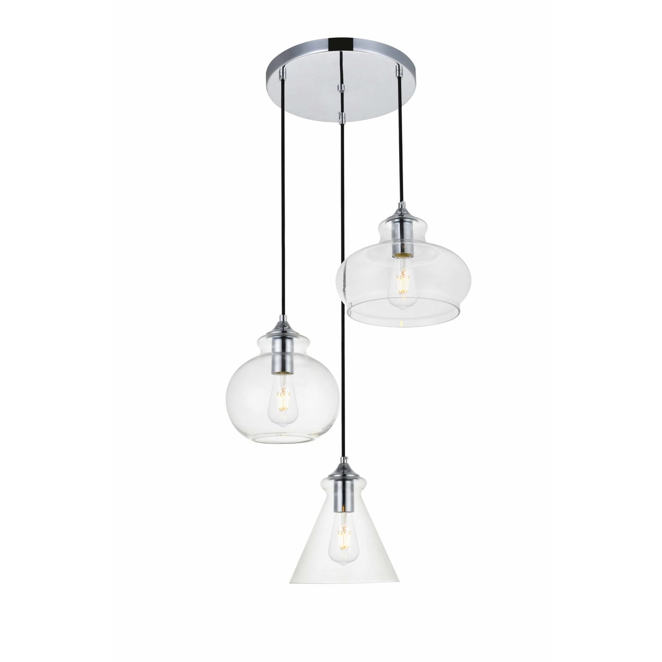 Elegant Lighting Destry 3 Light 19" Wide Multi Light Pendant with