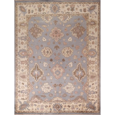 Blue Oushak Oriental Area Rug Handmade Wool Carpet - 8'2" x 10'2"