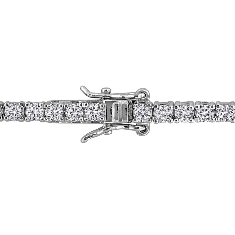 Miadora 6 3/4ct TGW Created Blue & White Sapphire Bracelet in Sterling Silver