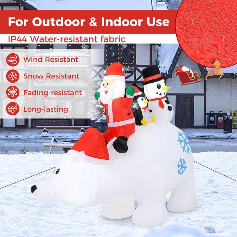 Costway 6 Ft Christmas Inflatable Animated Santa Penguin & Snowman - See Details