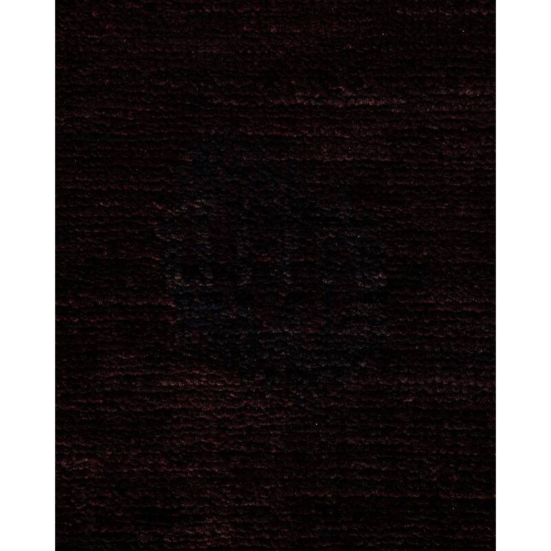 Overton Hand Knotted Wool Vintage Inspired Modern Contemporary Modern Brown Area Rug - 4' 1" x 10' 2"