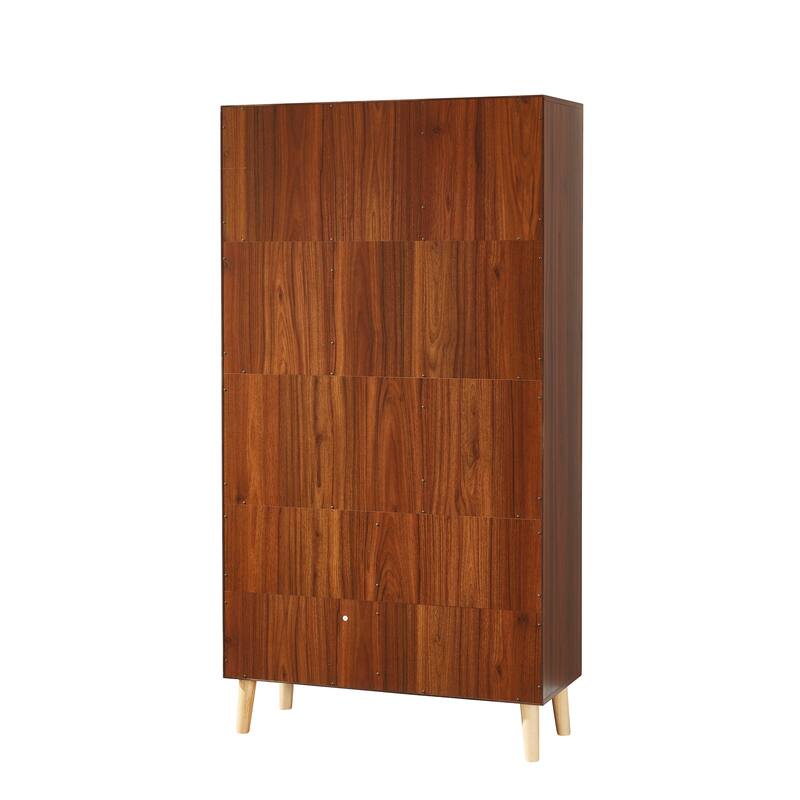 67" Bookshelf with Shelves, Cabinet