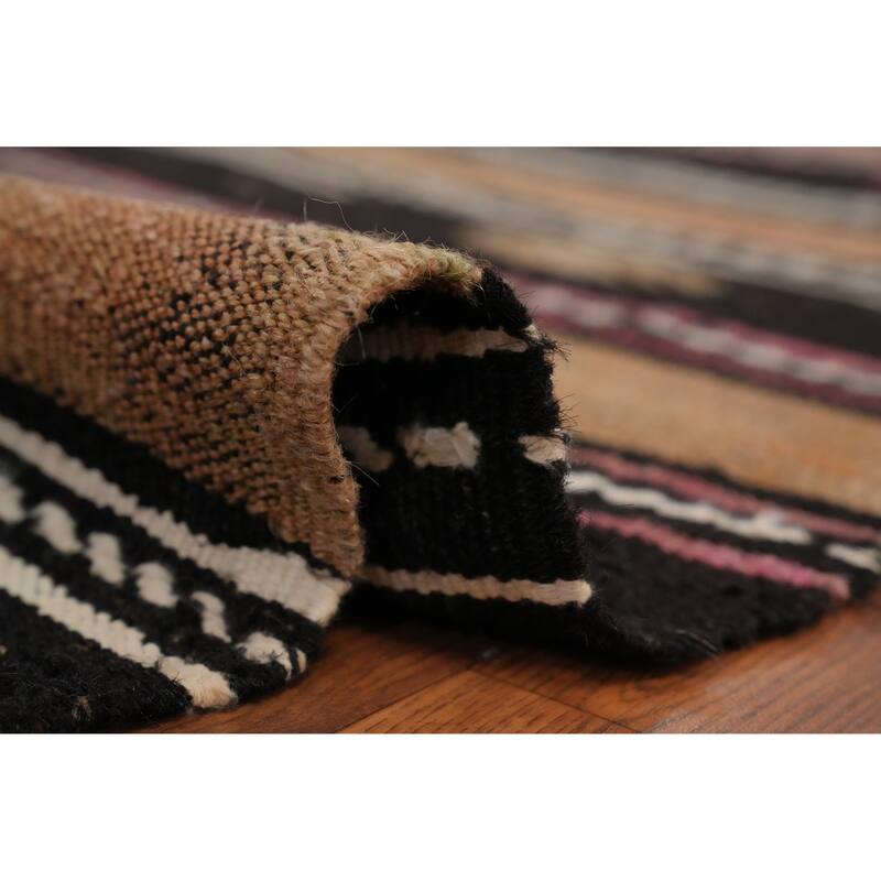 Hand Woven Oriental 100% Wool Carpet Southwestern Tribal Multi-Colored Kilim Area Rug - 7' 3'' X 5' 10''