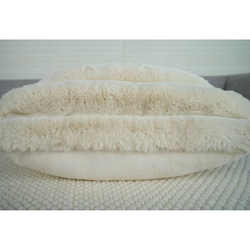 Madrid Collection Ultra Soft Ribbed Faux Fur Throw Pillow