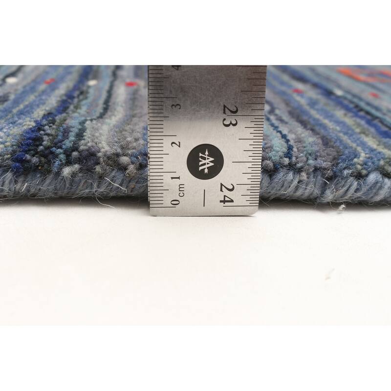 ECARPETGALLERY Hand Loomed Kashkuli Gabbeh Dark Navy Wool Rug - 3'1 x 4'7