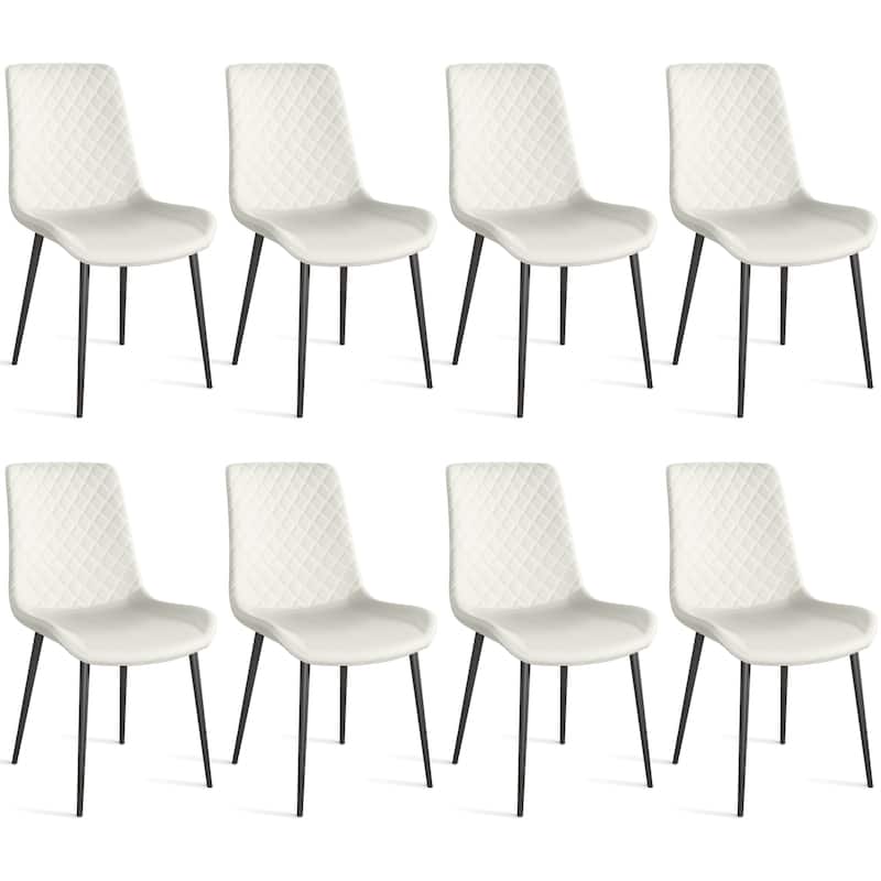PU Leather Dining Chair Set of 2 with Metal Legs for Kitchen, Restaurant, Living, Meeting Room