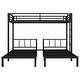 preview thumbnail 5 of 10, Detachable Triple Bunk Bed Frame Convertible 3 Twin Platform Beds with Storage Shelves, Headboard, Ladder and Safety Guardrails