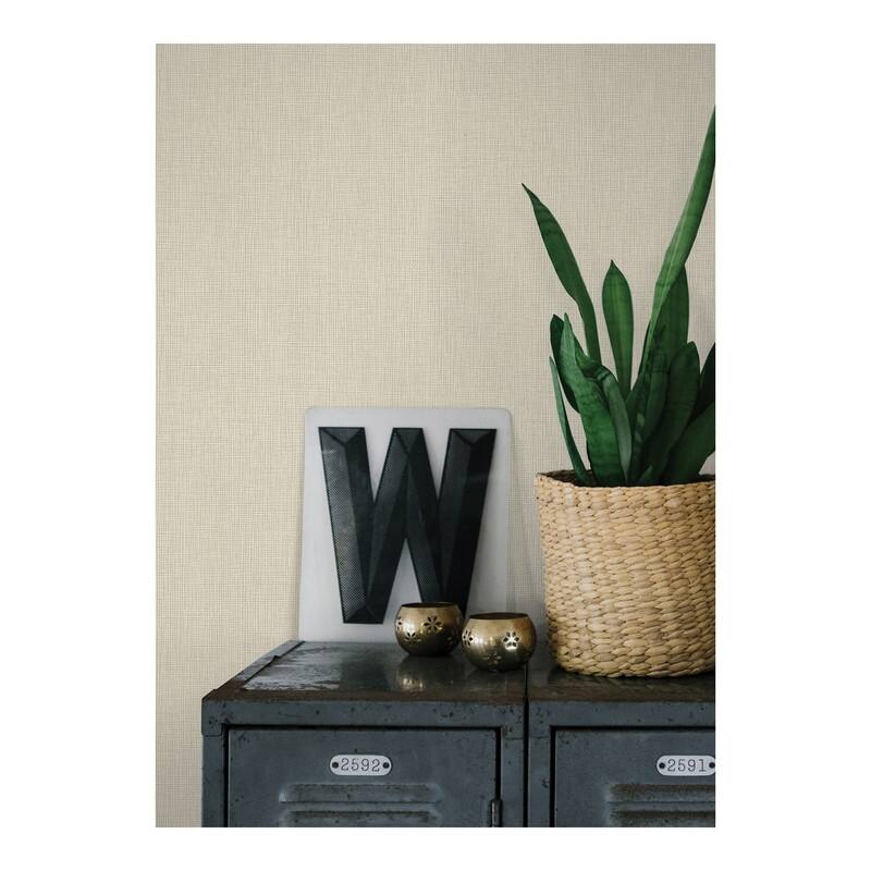 Advantage Seaton Bone Linen Texture Wallpaper - 21 x 396 x 0.025