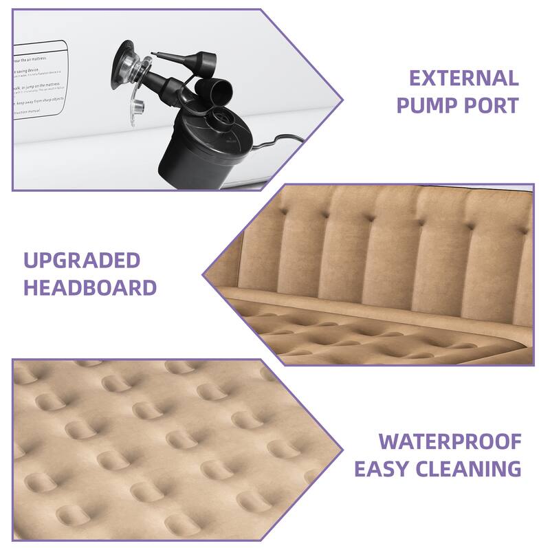 Queen Air Mattress with 31.4" Air Headboard