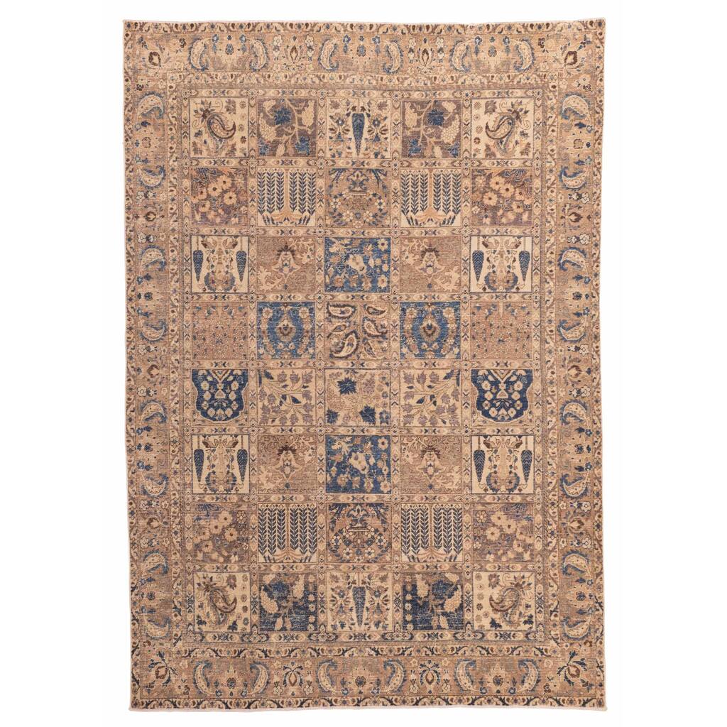 ECARPETGALLERY Hand-knotted Kayseri Vintage Brown Wool Rug - 6'9 x 9'9