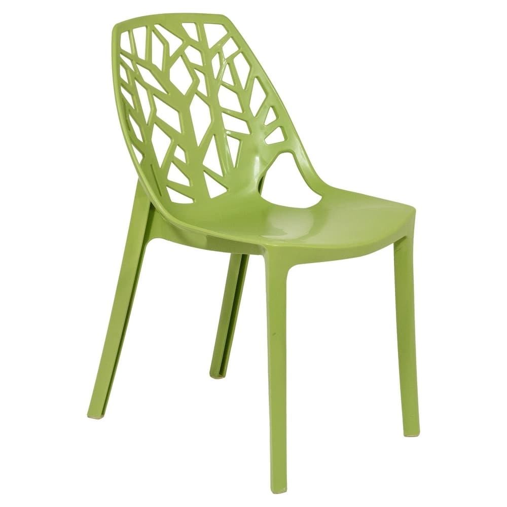 Stackable Dining Chair in Polypropylene Modern Cut-out Design Backrest Accent Side Chair