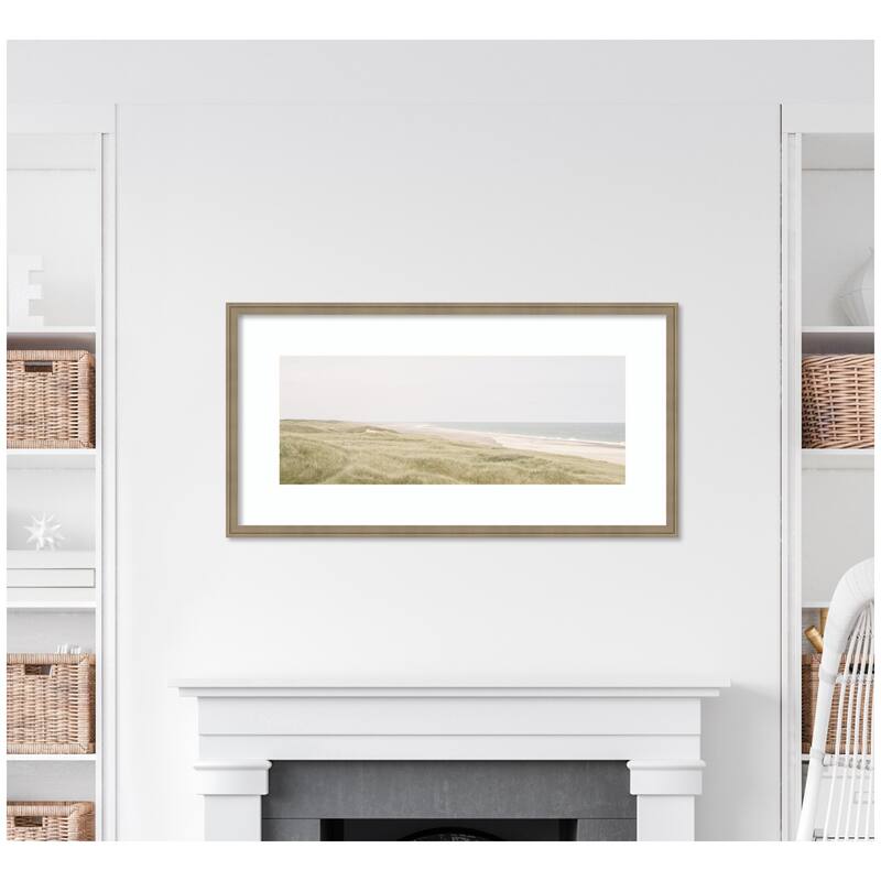 Kate and Laurel Peaceful and Serene Coastal Landscape by The Creative Bunch Studio Framed Wall Art Print