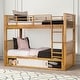 preview thumbnail 1 of 5, Furniture of America Ogden Oak Solid Wood Twin Over Twin Bunk Bed with Attached Ladder Light Oak