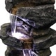 preview thumbnail 10 of 11, Outdoor LED 4-tier Stacked Rock Water Fountain