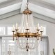 preview thumbnail 1 of 9, Vintage Chandelier Light Fixture Farmhouse Crystal Ceiling Light - Rustic